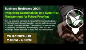 Business Resilience 2024: Join our exclusive workshop to navigate the business landscape in 2024 with strengthened regulatory controls on Environmental, Social and Governance issues. This workshop is your pathway to integrating sustainability and managing